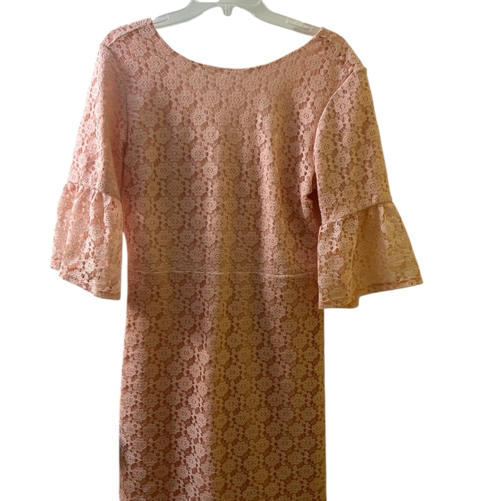 Miss Selfridge Blush Lace Long Sleeve Dress